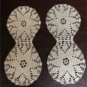 Crocheted Doily's, Star of Texas, Pair, Western Style
